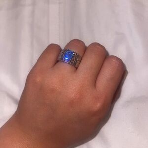 Sterling silver ring with blue stone 925 solid